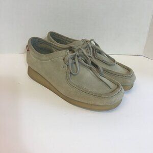 Clarks Padmora Moccasin Loafer Womens Size 7 Tan Sand Suede Lace Up